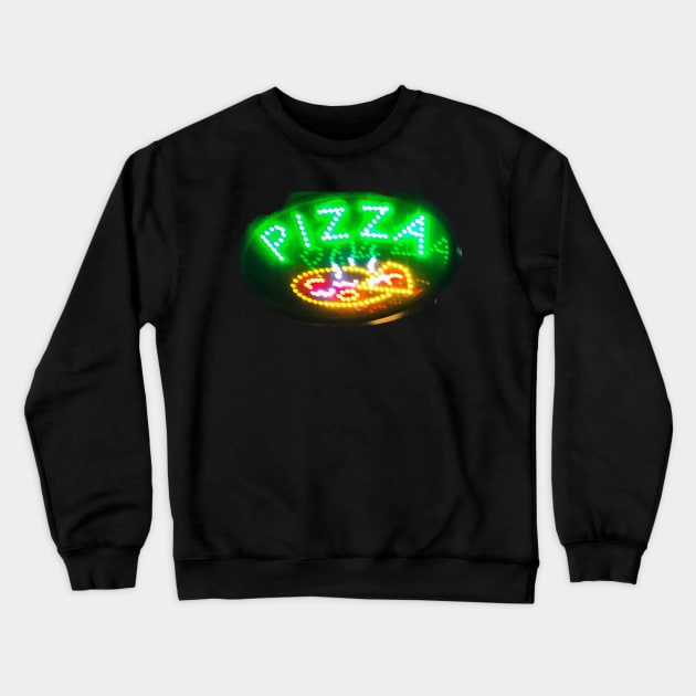 Fluo Pizza Italian Food Crewneck Sweatshirt by eleonoraingrid